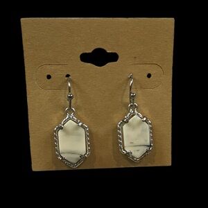 Silver and Ivory Earrings, New